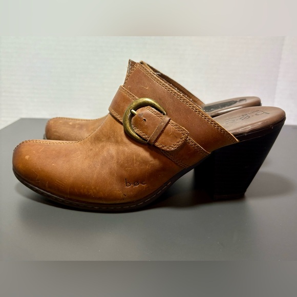 B.O.C. Cognac Leather Heel Mules - Picture 4 of 9